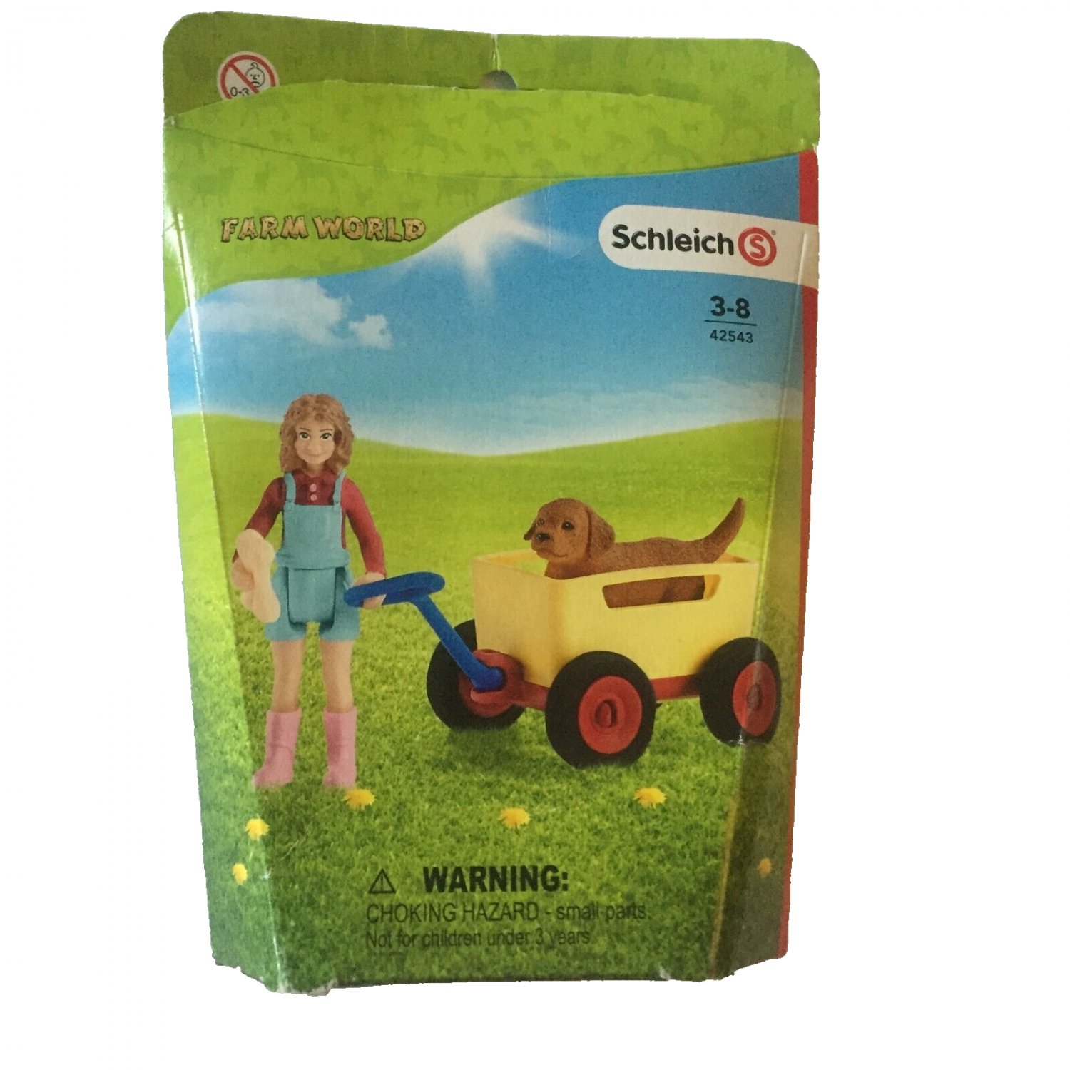 NEW Schleich Farm World Figure Dog Wagon Play Set #42543