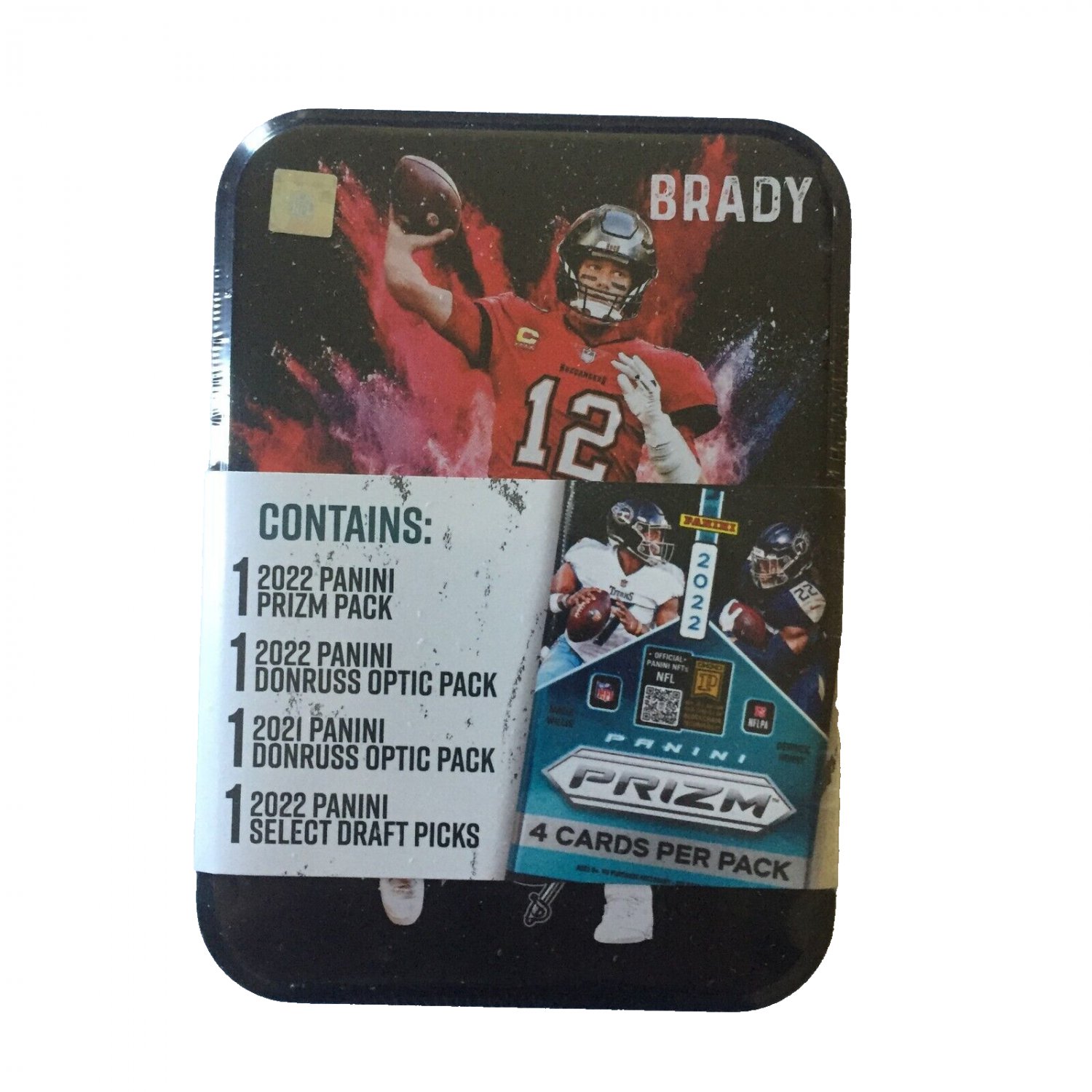 NEW Panini NFL Trading Cards Tom Brady Tin  - 4 Packs