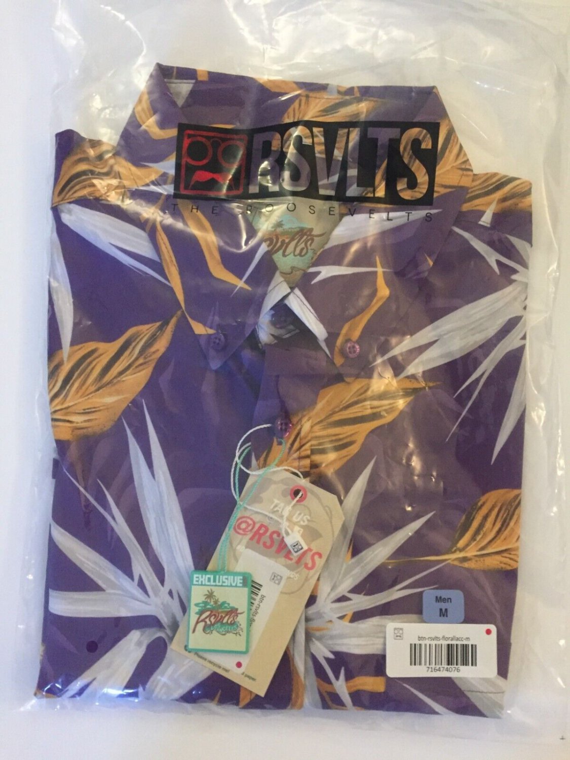 NEW 2023 Los Angeles Comic Con Exclusive RSVLTS LA Purple/Gold Floral City Men's