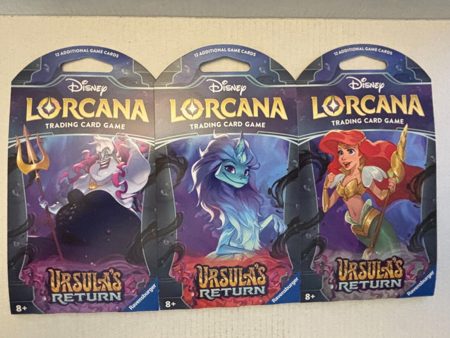 NEW Three Disney Lorcana Ursula's Return Trading Card Game Packs - 36 Cards