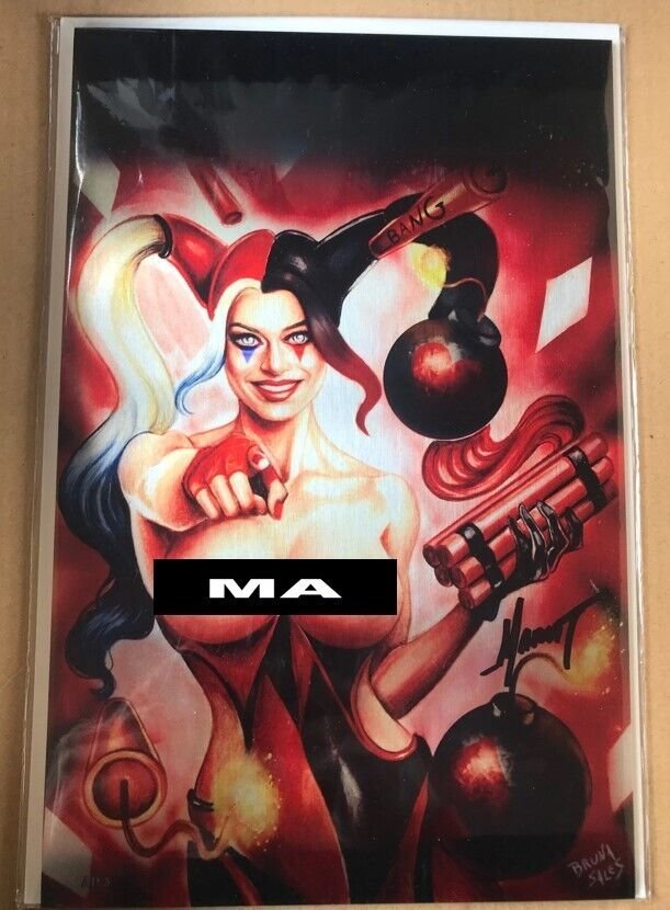 2017 Counterpoint Cool Comics Hardlee Thinn Da Bomb Virgin Variant Metal Signed