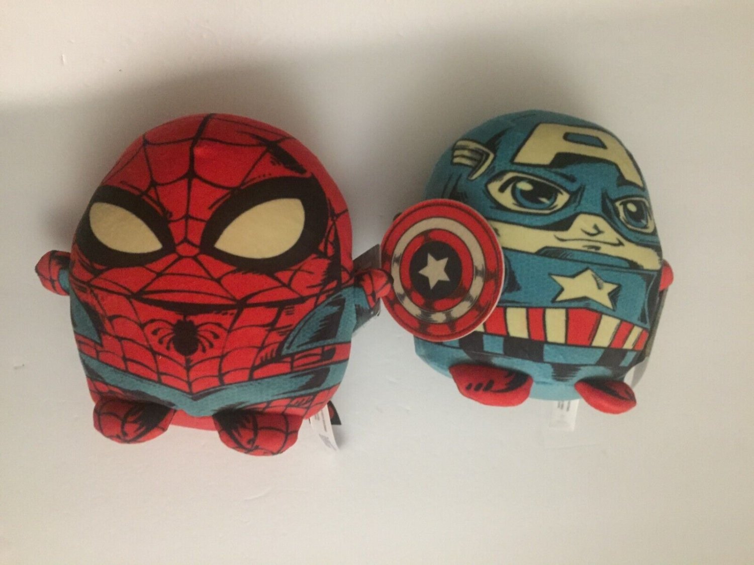 NEW Disney 100 Marvel Spider-Man & Captain America Retro 8'' Plush Dolls