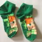 Boy's Minecraft Red Blue & Green Low Cut Socks Shoe Size 3-10 Socks