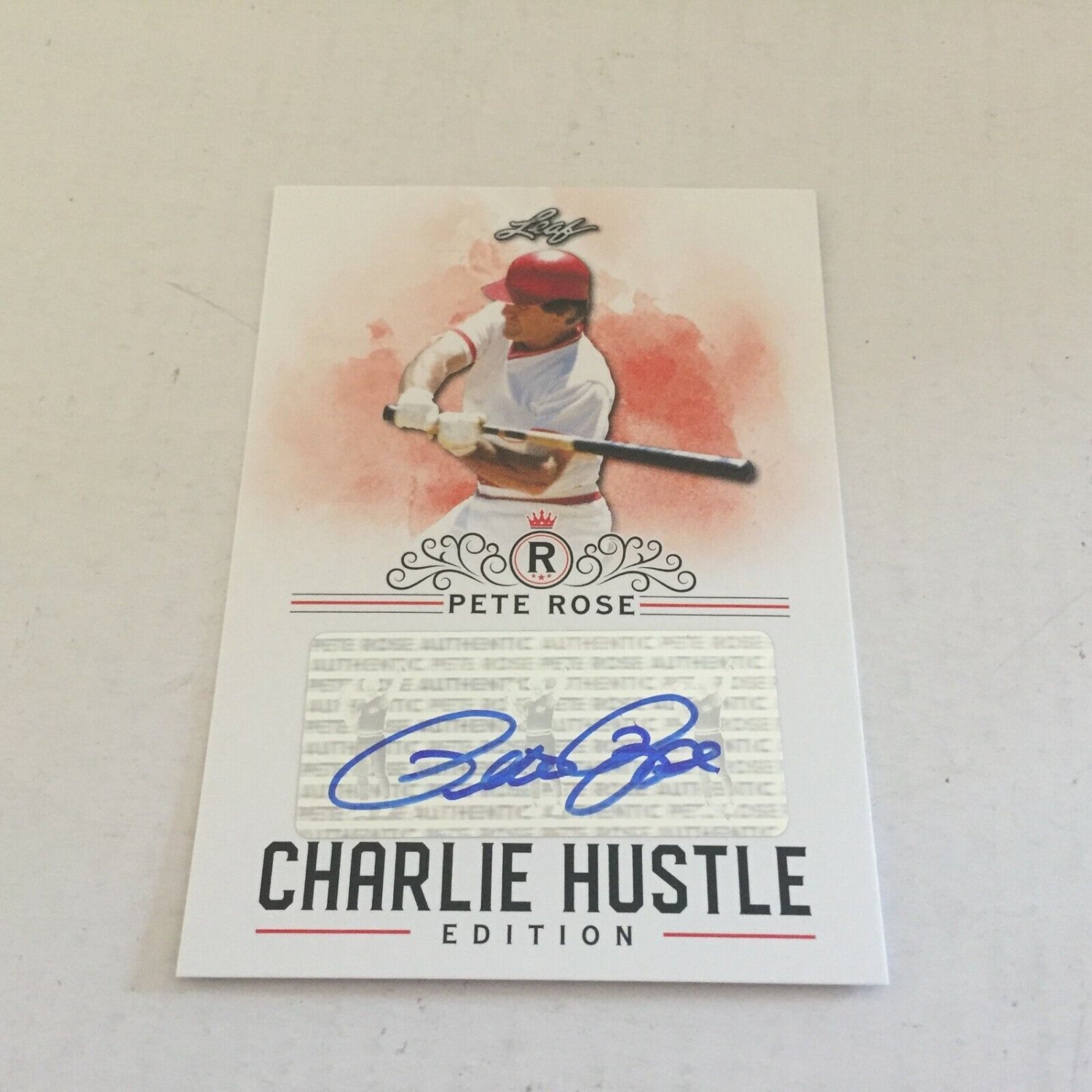 Leaf MLB Charlie Hustle Edition Pete Rose Autographed Baseball Card