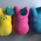 NEW Peeps Yellow Pink & Blue Bunny 10'' Plushies