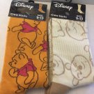 NEW Disney Winnie the Pooh 2 Pairs Unisex Crew Socks Size 9-13