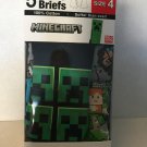 New Boys' Minecraft 5pk Boxer Briefs Underwear - Size 4