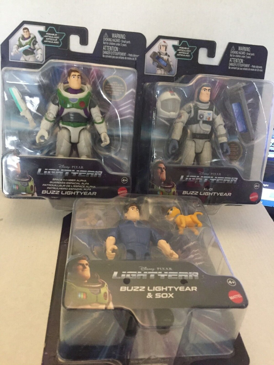 Three NEW Mattel Disney Buzz Lightyear 5'' Action Figures