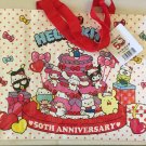 New Sanrio Hello Kitty 50th Anniversary 11'' x 15'' Reusable Tote Bag