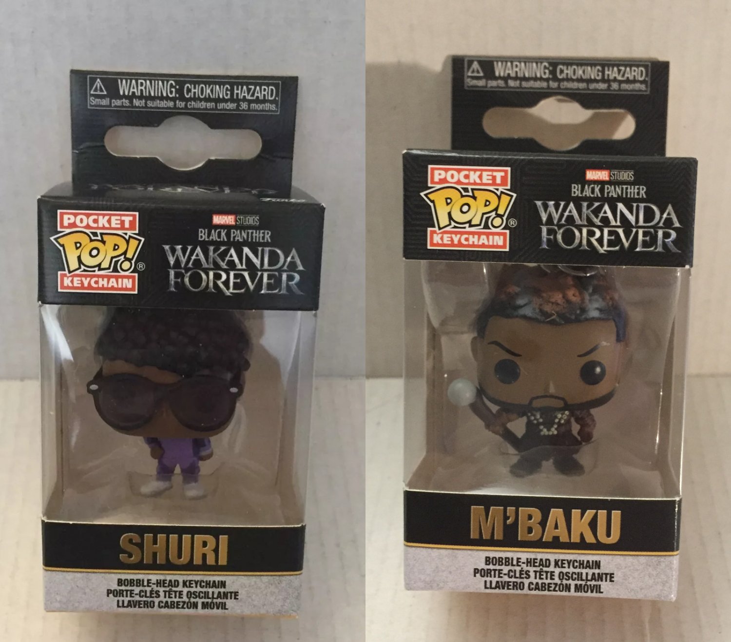 Marvel Studios Black Panther Wakanda Forever Shuri & M'Baku Pocket Pop Keychains