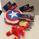 NEW Marvel Avengers Iron Man Thor & Captain America Plush Dog Toys