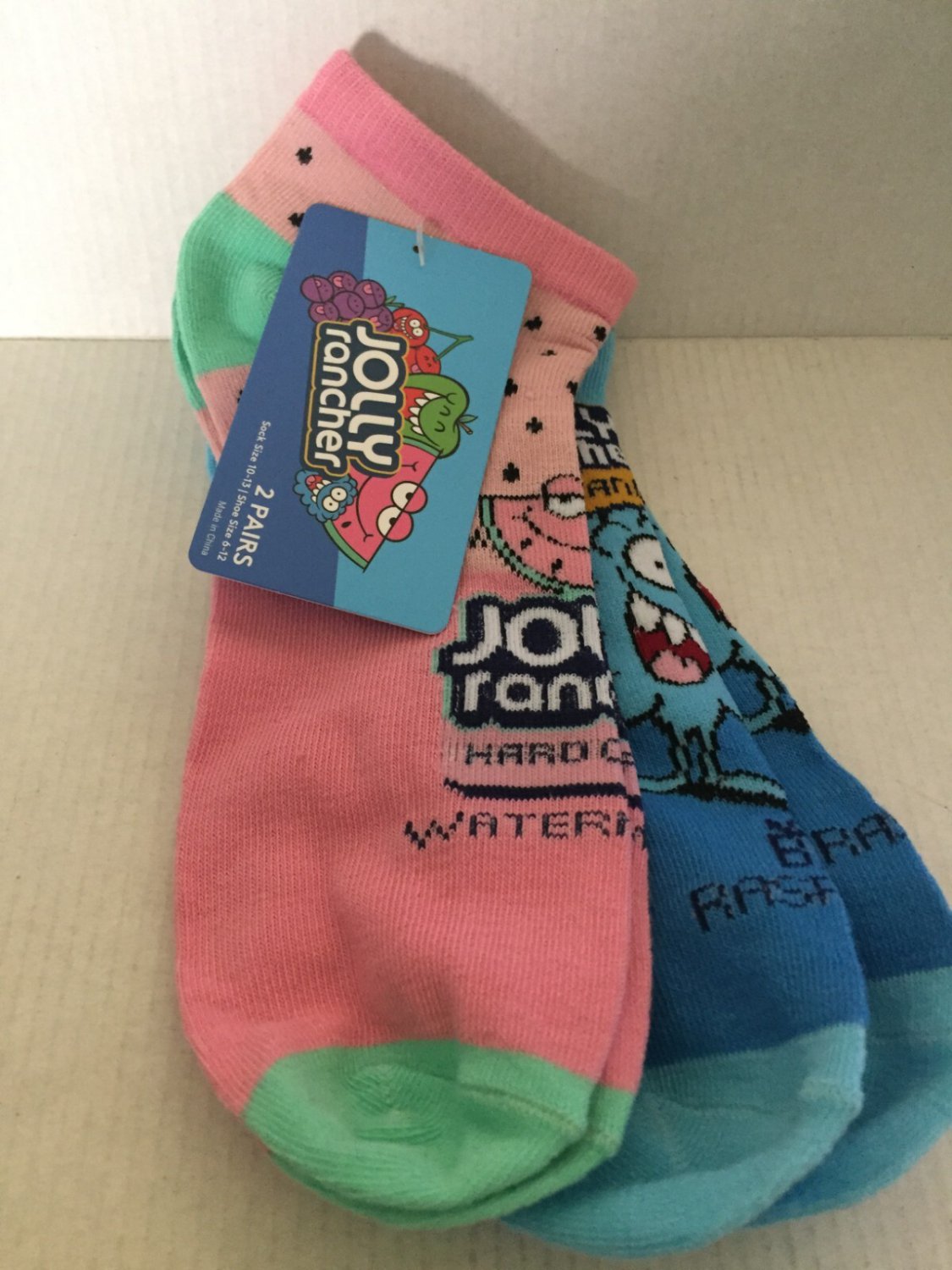 NEW Ad Icons Jolly Ranchers 2 Pairs Low cut Socks - Size 10-13