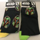 TWO NEW Star Wars Boba Fett Unisex Crew Socks Size 9-13