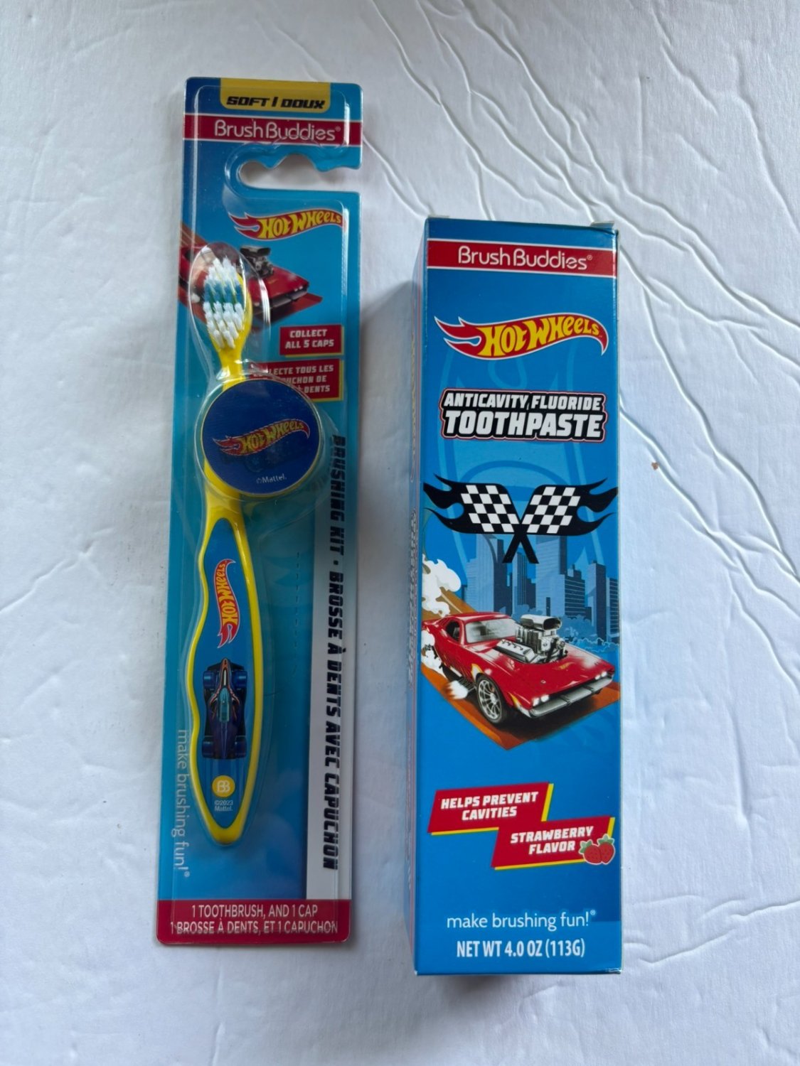 NEW Brush Buddies Hot Wheels Soft Toothbrush & Toothpaste