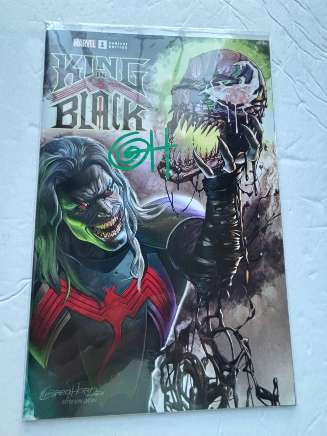 2021 Marvel Comics King in Black Greg Horn Venom vs Knull Variant #1 Signed