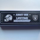 NEW NFL Las Vegas Raiders Admit One Liftime Membership Ticket 11'' x 3.5'' Desk