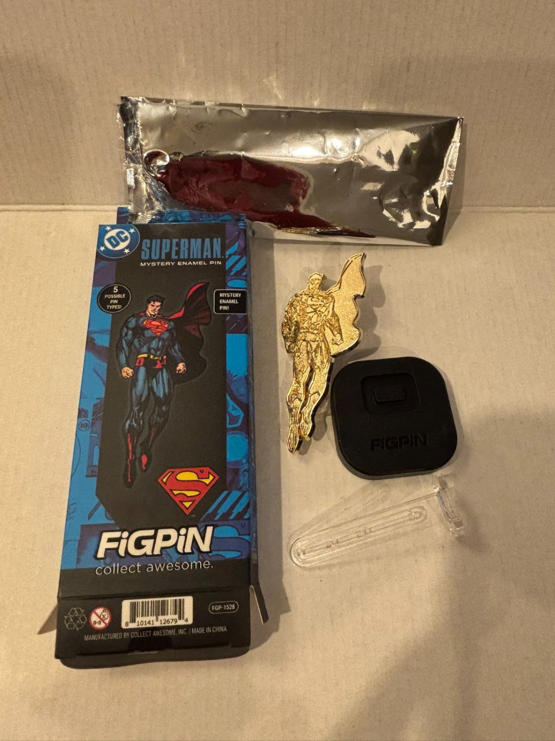 DC Superman Blind Box Gold Superman Super Rare Figpin