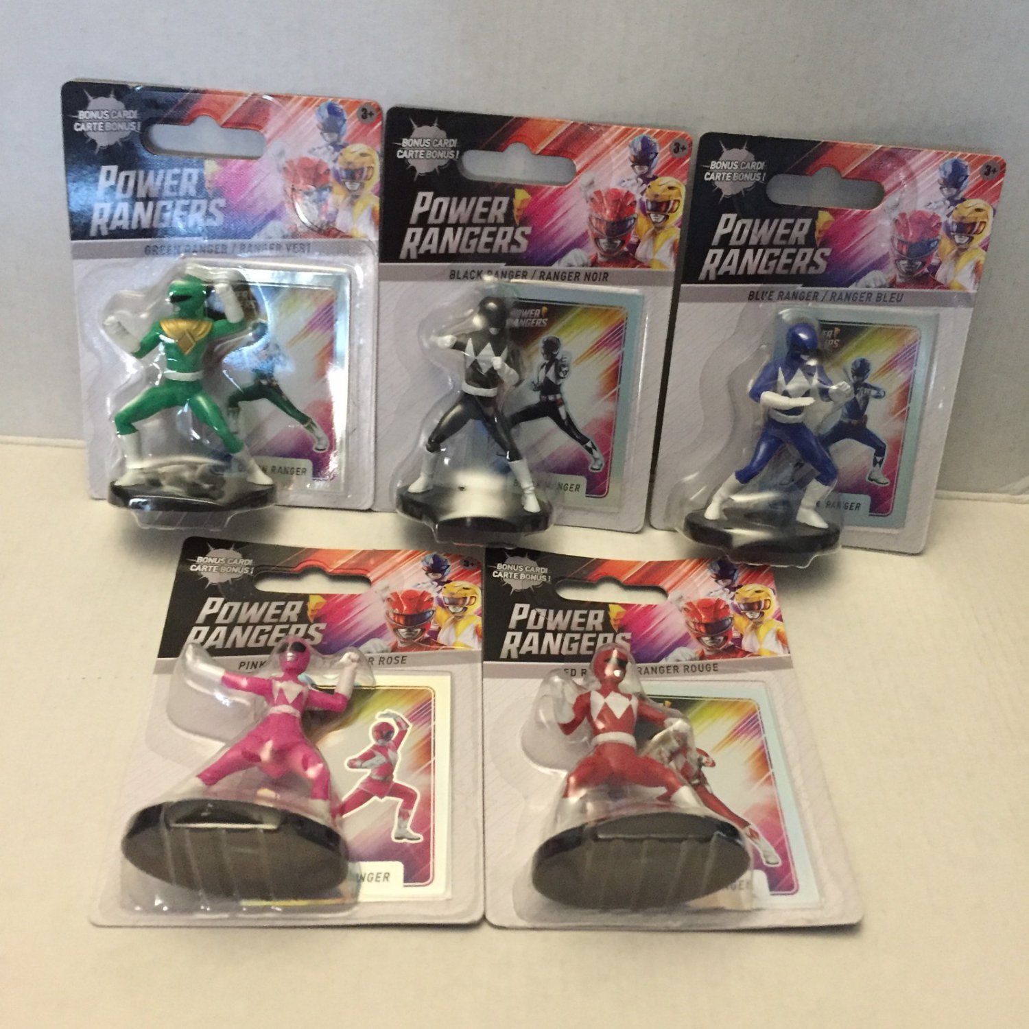 NEW Power Rangers 2.5'' Figures Set with Mini Trading Cards