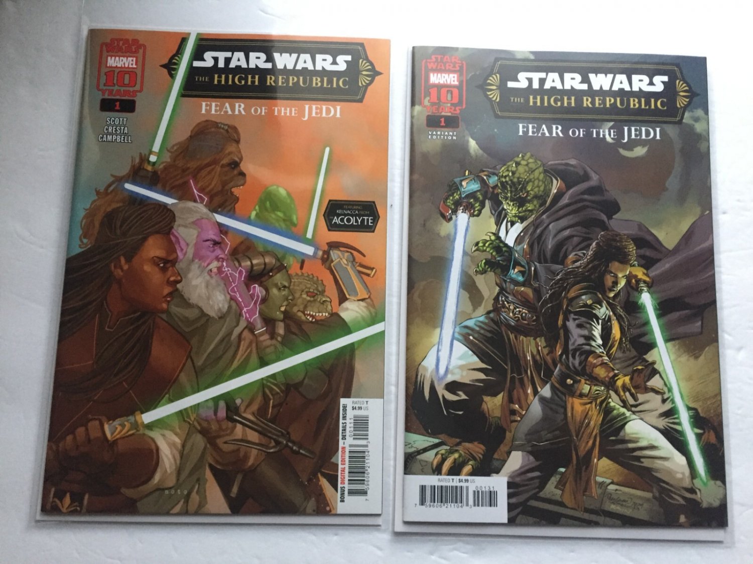 2025 Marvel Comics Star Wars The High Republic Fear of the Jedi Cover A & Varian