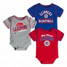 NEW Los Angeles Clippers Boys' Rookie 3pk 18M Infant Body Suit Set