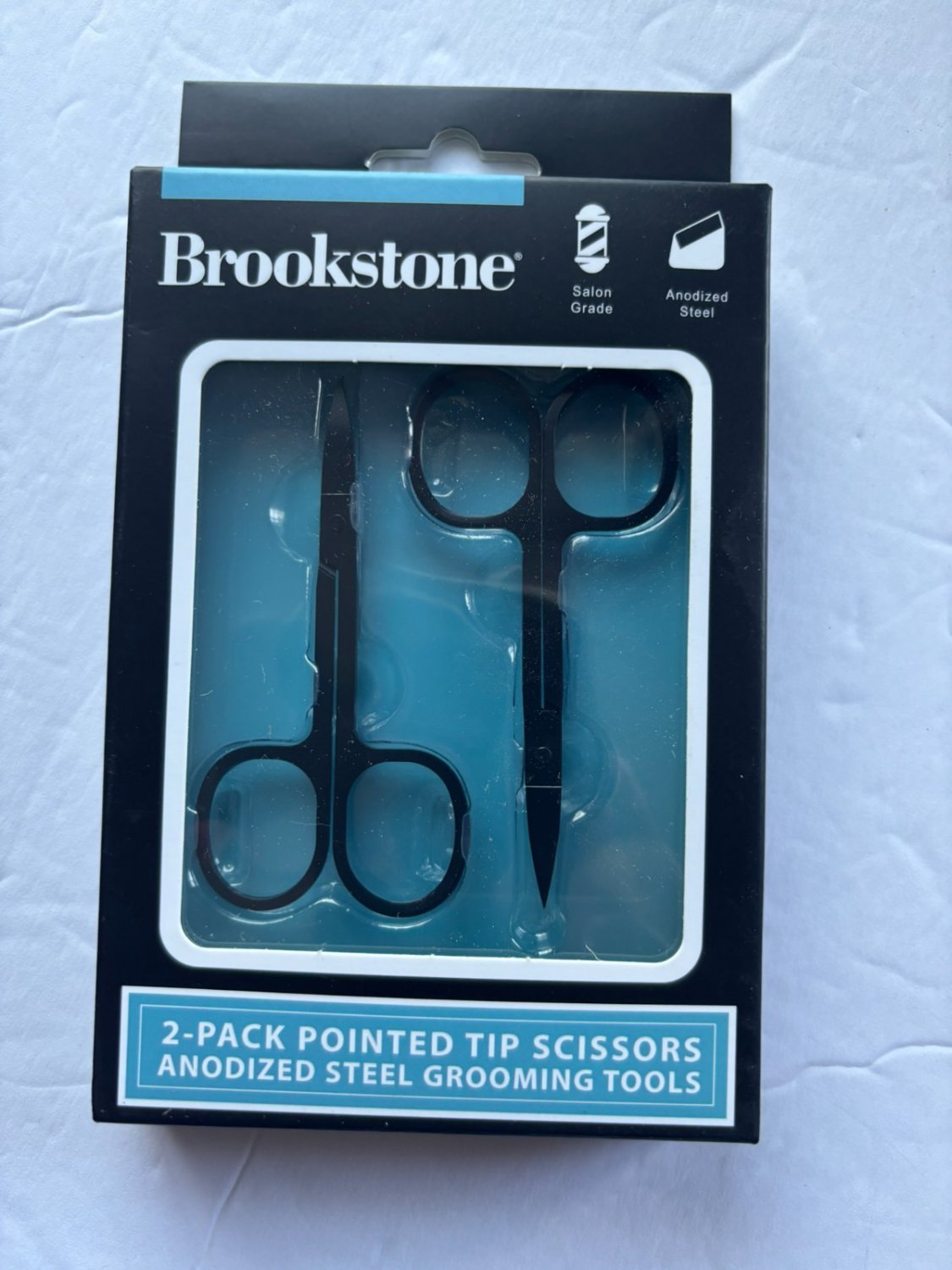 NEW Brookstone 2-Pack Pointed Tip Grooming Scissors