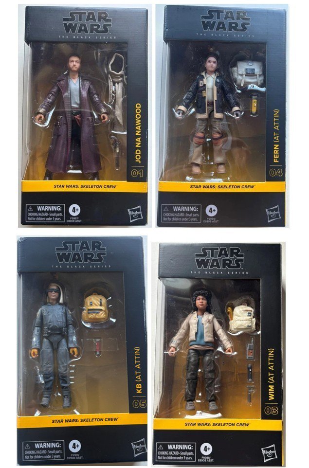 NEW Star Wars Black Series Skeleton Crew Jod Na Nawood , Fern, KB & Wim 6'' Figu