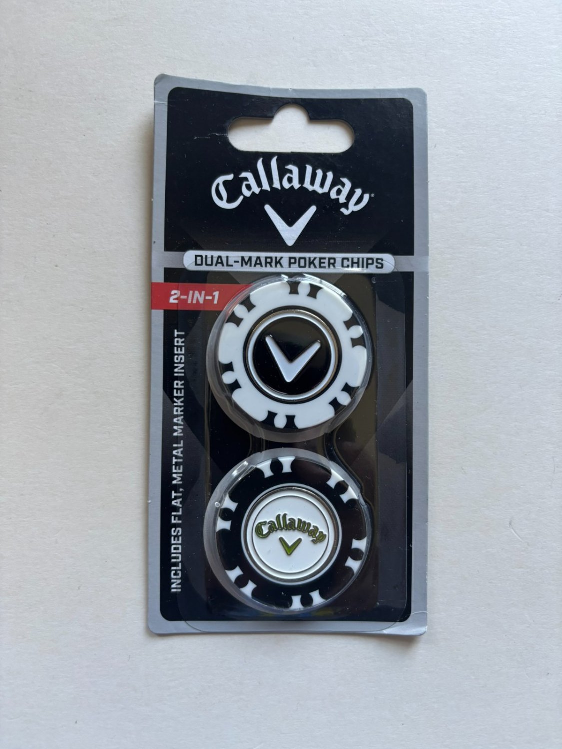 NEW Callaway Golf Dual-Mark Poker Chip Golf Ball Marker - 2-Pack