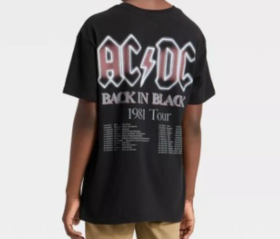 NEW Boys' AC/DC 1981 Tour Front Large (10/12) Short Sleeve Graphic T-Shirt