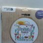 NEW Leisure Arts Positivity Rules 7'' Round Cross Stitch Embroidery Kit