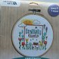 NEW Leisure Arts Positivity Rules 7'' Round Cross Stitch Embroidery Kit