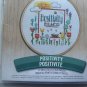 NEW Leisure Arts Positivity Rules 7'' Round Cross Stitch Embroidery Kit