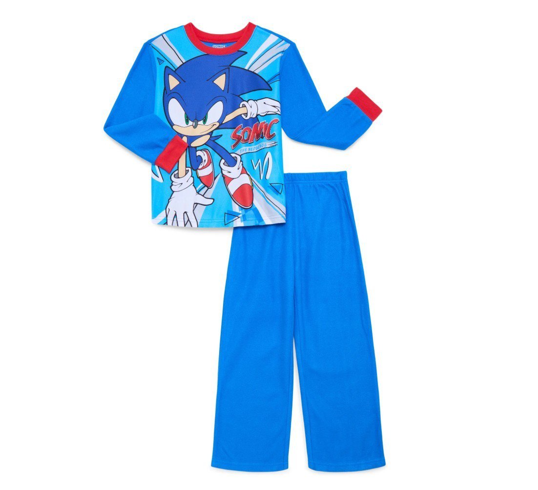 NEW Sonic the Hedgehog Long Sleeve Top and Pants, 2-Piece Large (10/12) Pajama