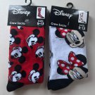 3 NEW Disney Mickey & Minnie Mouse Unisex Socks - Sock Size 9-13 3 NEW Disney Mickey & Minnie Mouse Unisex Socks - Sock Size 9-13