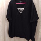 5XL CATHERINES BLACK/WHITE V NECK