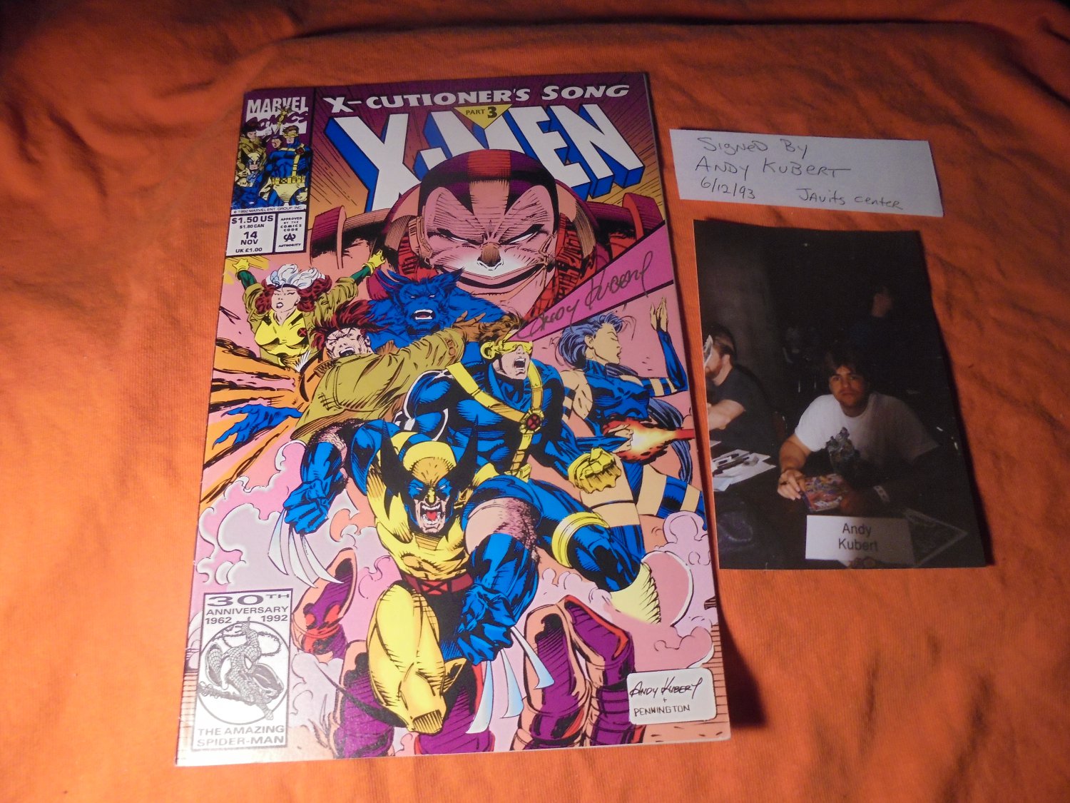 X-MEN (Vol.2) # 14 * Nov. 1992 * AUTOGRAPHED by Andy Kubert * $25.00