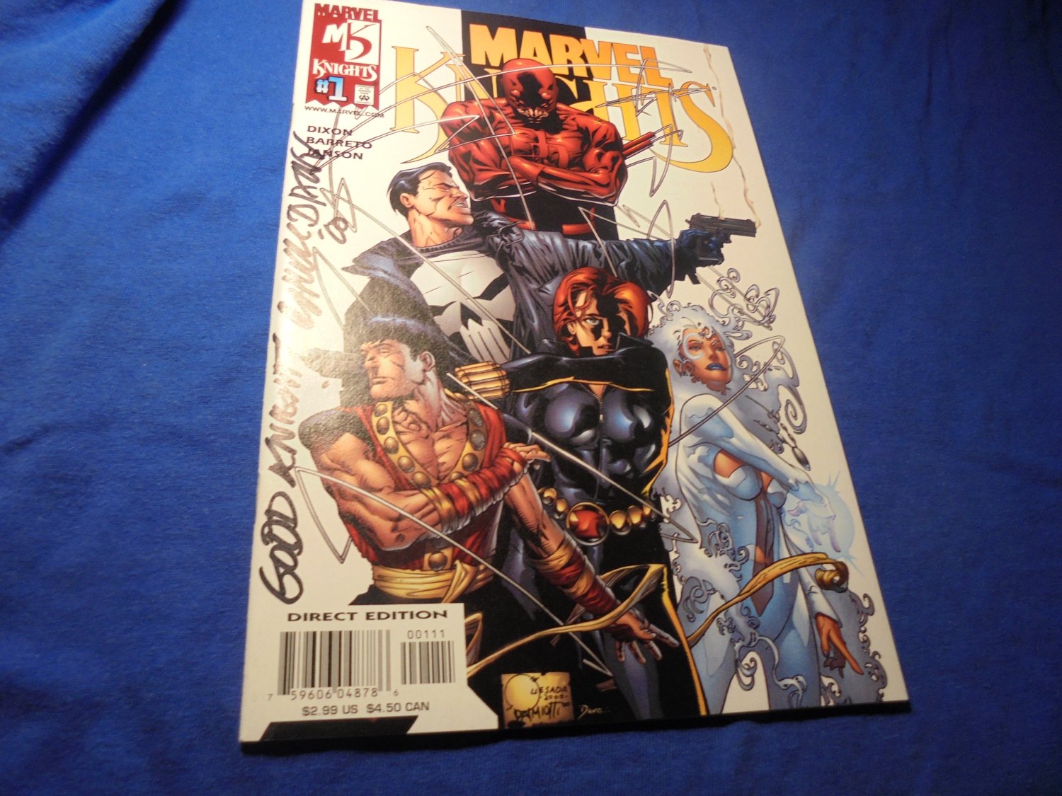 MARVEL KNIGHTS Vol.1, # 1 AUTOGRAPHED by CHUCK DIXON, Marvel Comics, July 2000!! $15.00!