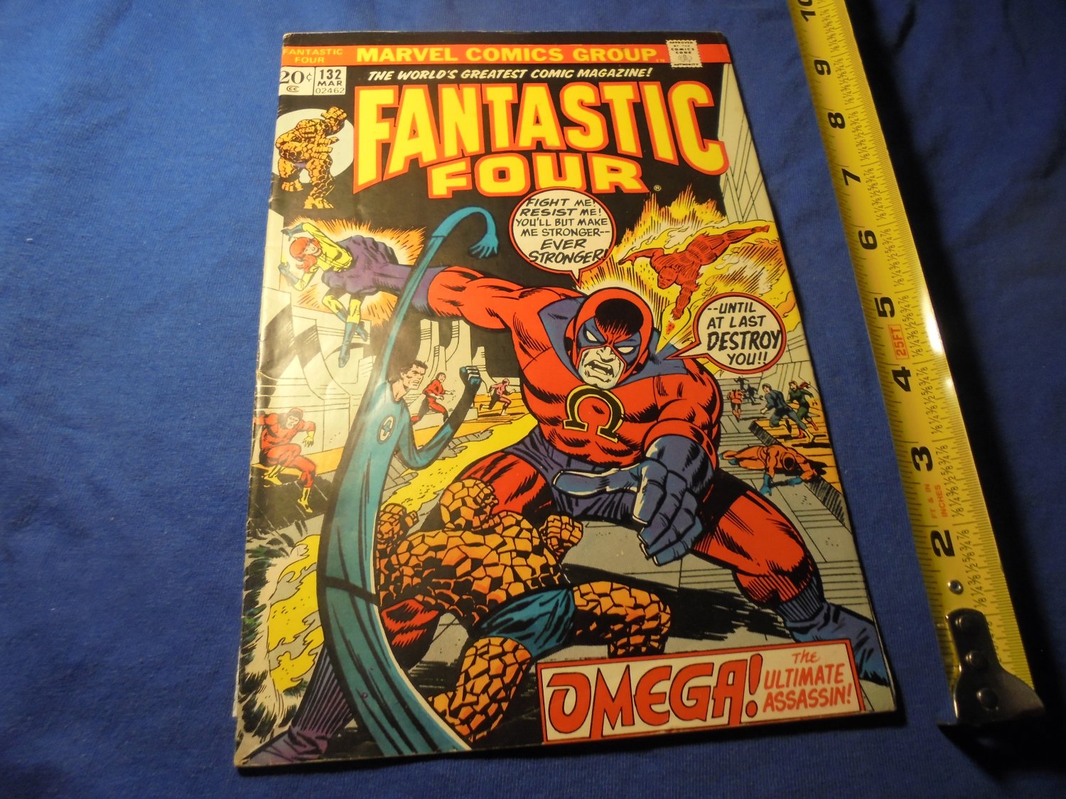FANTASTIC FOUR # 132 - Steranko Cover!! Marvel Comics, March 1973!! VG/FN $15.00!!