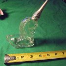 GLASS UNICORN WITH SILVER METAL HORN Figurine!! $10.00 obo!