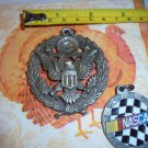 Antique Round Metal American Eagle Pendant & Free Nascar Keyfob! $20.00 obo!