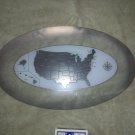 1970’s Sinclair Glass UNITED STATES 17" PLATTER!! 22k Gold inlay! $60.00 Shipped!