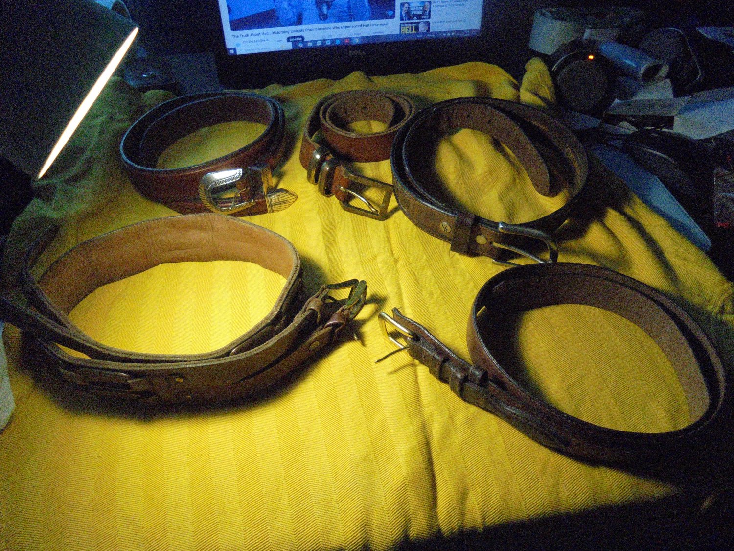 Lot of 5 Assorted Vintage BELTS! 1970's? Sizes 34 to 38? CHEAP!! $35.00 Shipped!!