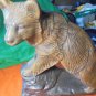 CERAMIC BROWN BEAR on a Rock Statue! 8" Tall! $26.00 Shipped!!