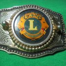 LION'S CLUB METAL BELT BUCKLE!! Silver Plated and Cool!! $20.00 Shipped!!
