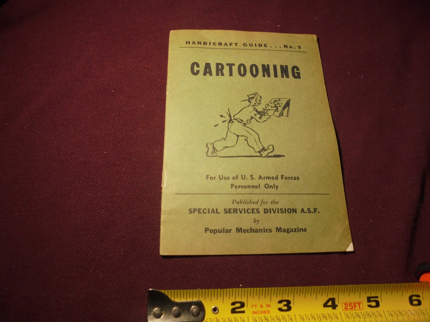 Ultra Rare 1944 U.S. ARMED FORCES HANDICRAFT BOOKLET # 9: CARTOONING! $175.00 SHIPPED!!