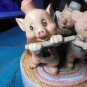 Rare 1970's THREE LITTE PIGS MUSICAL CERAMIC!! Works Perfectly!! Disney! $85.00 Shipped!