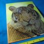 Stamped Printed Pattern TIGER BEADED ART on Board! $16.00 Shipped!