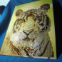 Stamped Printed Pattern TIGER BEADED ART on Board! $16.00 Shipped!