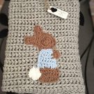 Hand crochet baby/toddler Peter Rabbit inspired blanket/car seat/pram/crib/gift