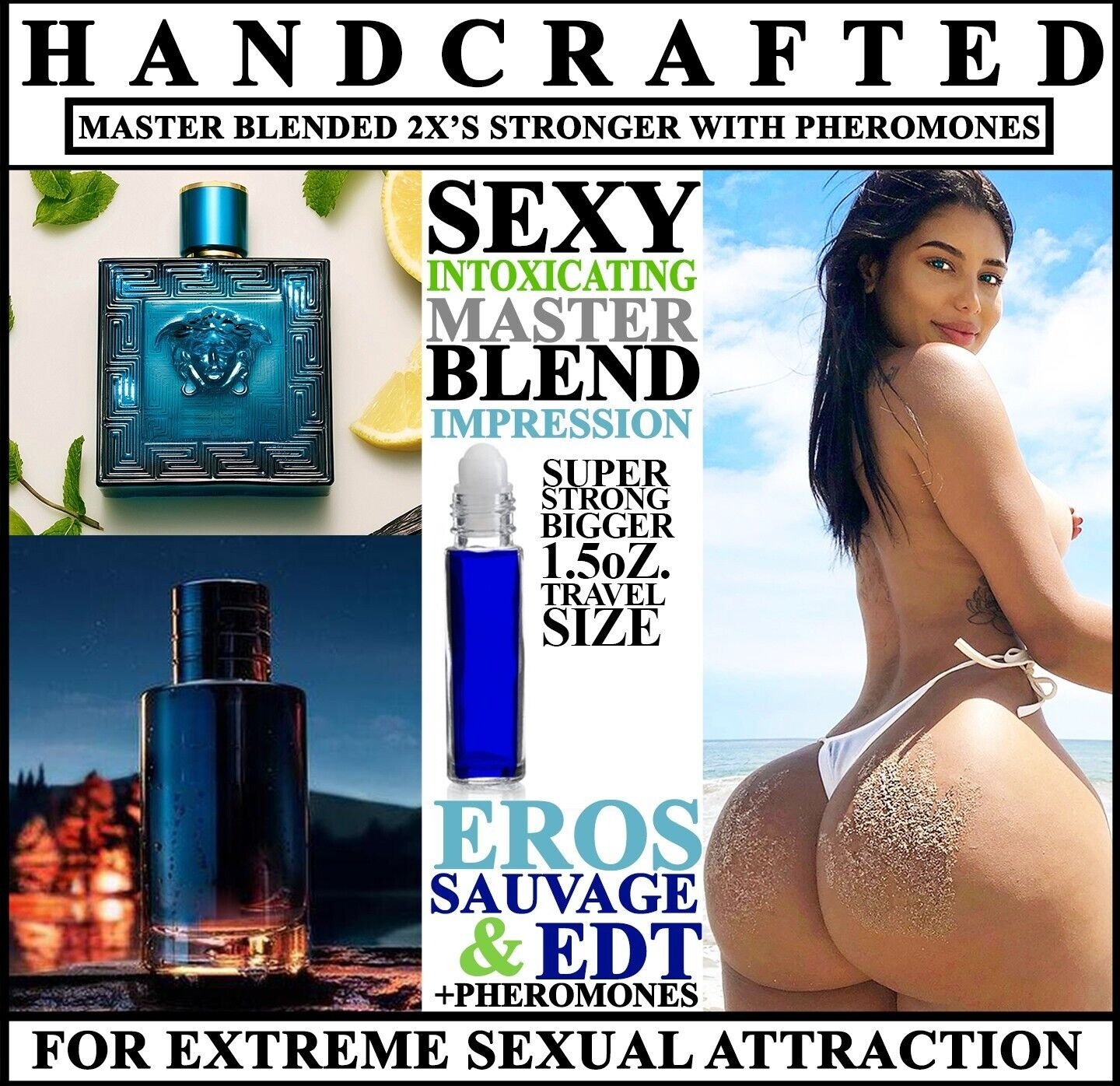 EROS & SAVAGE COLOGNE FOR MEN MASTER BLENDED + SEX PHEROMONES FOR SEXUAL ATTRACT