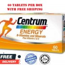 New Centrum Energy B-Vitamins and Minerals + Vitamin C & E 60's Free Ship